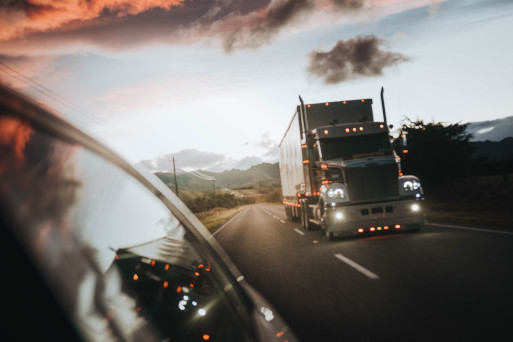 Traveling Moving Truck on a Highway relocating someone to Tennessee